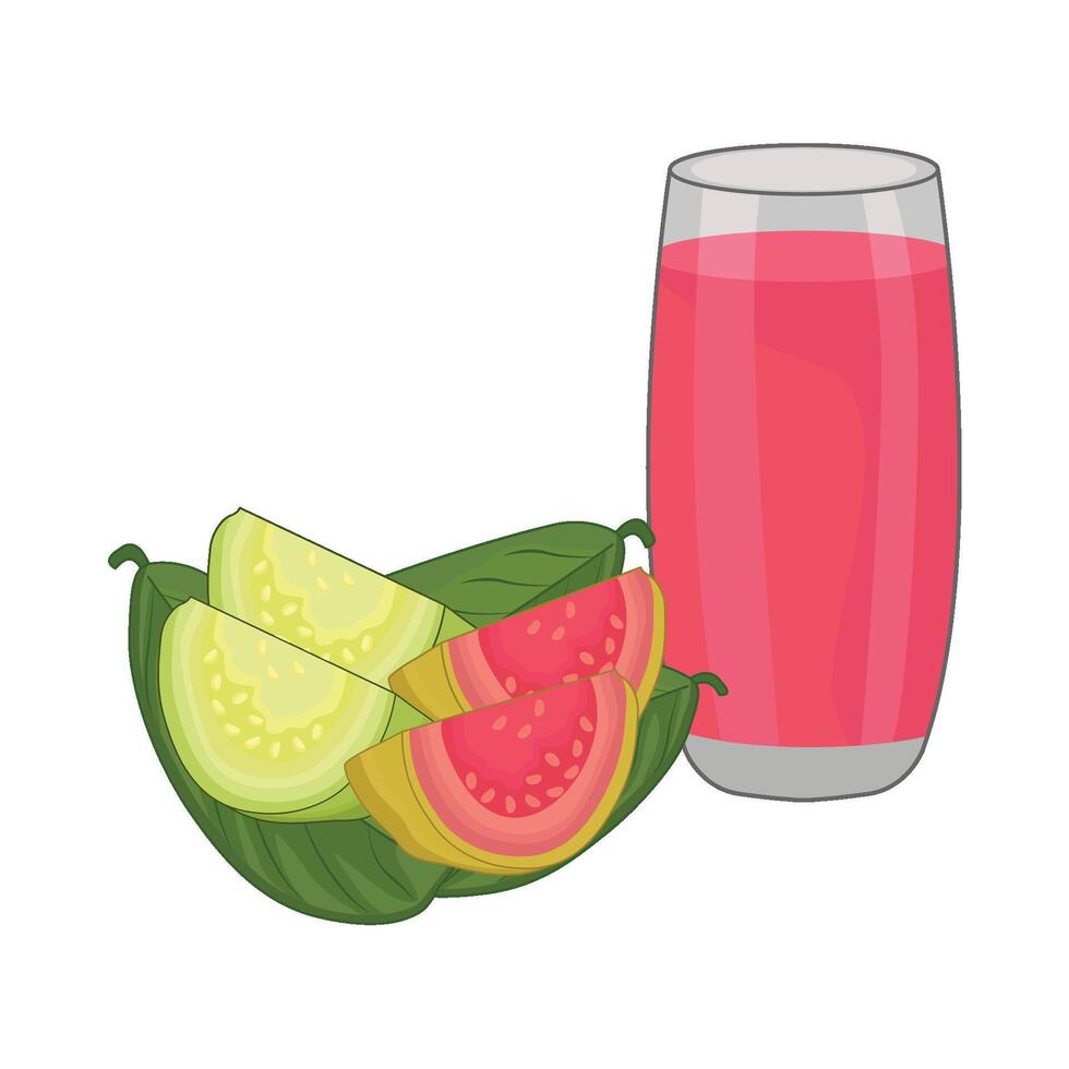 ilustración de guayaba jugo vector