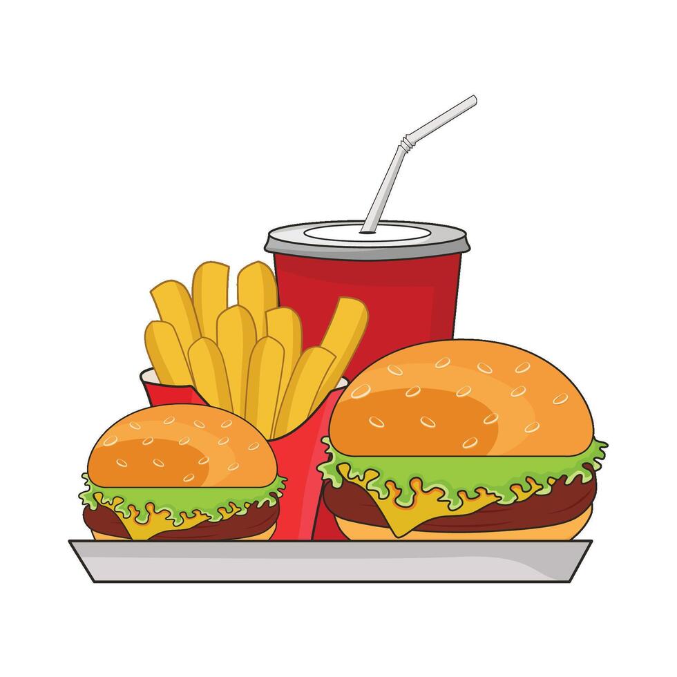 ilustración de rápido comida vector