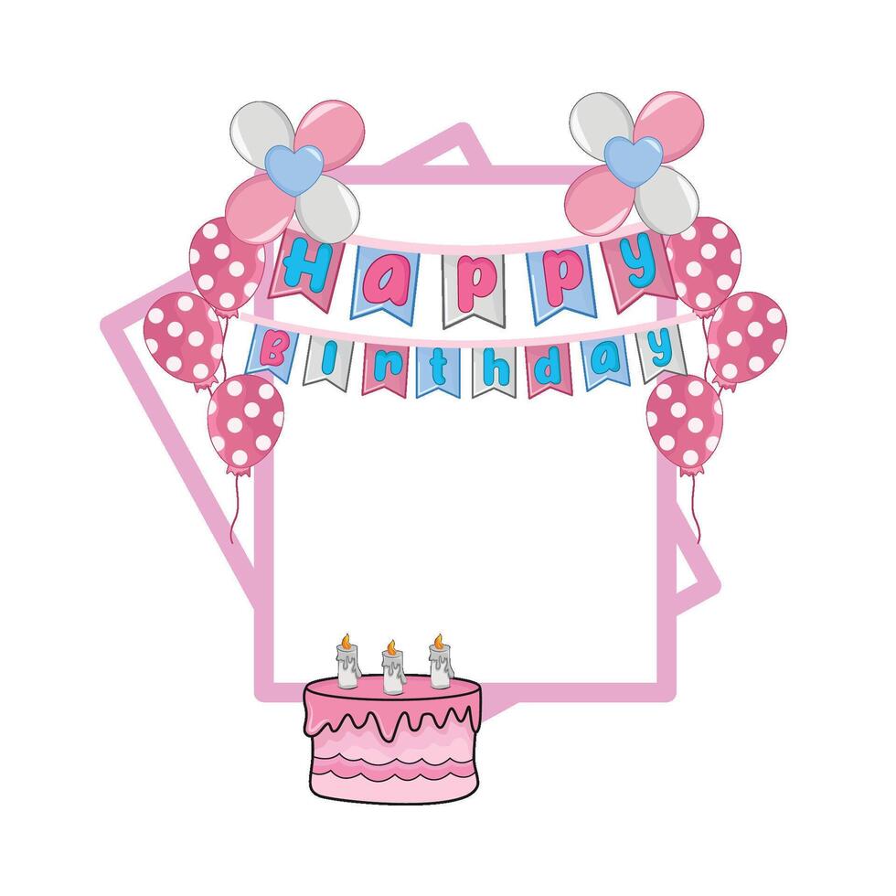illustration of birthday frame vector