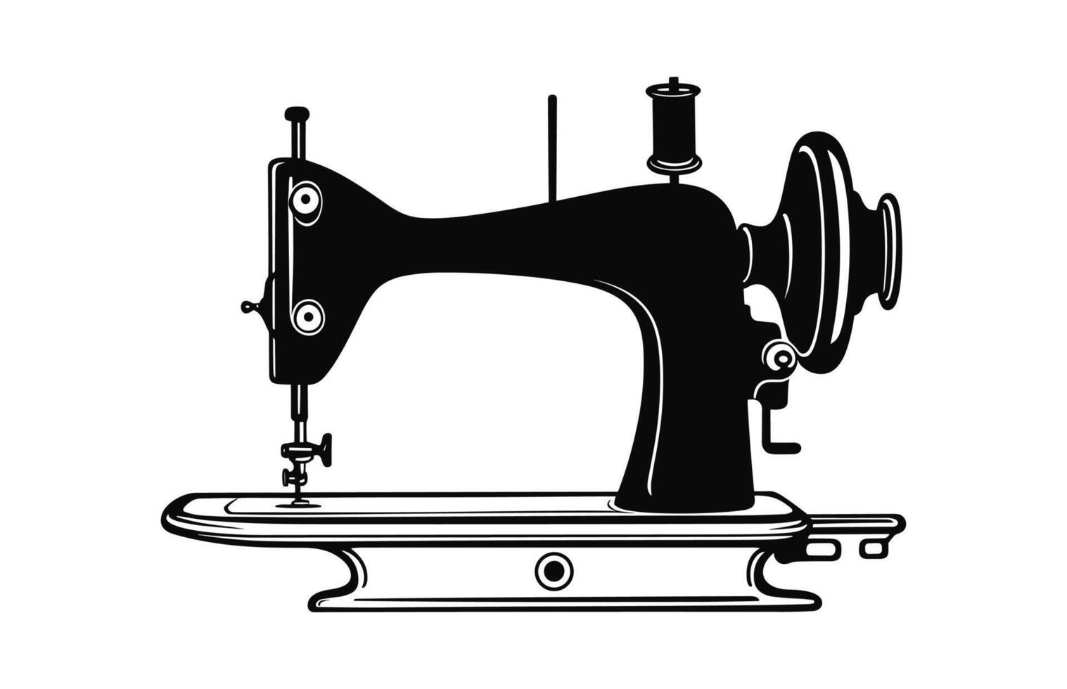 A Sewing Machine vector black Silhouette free
