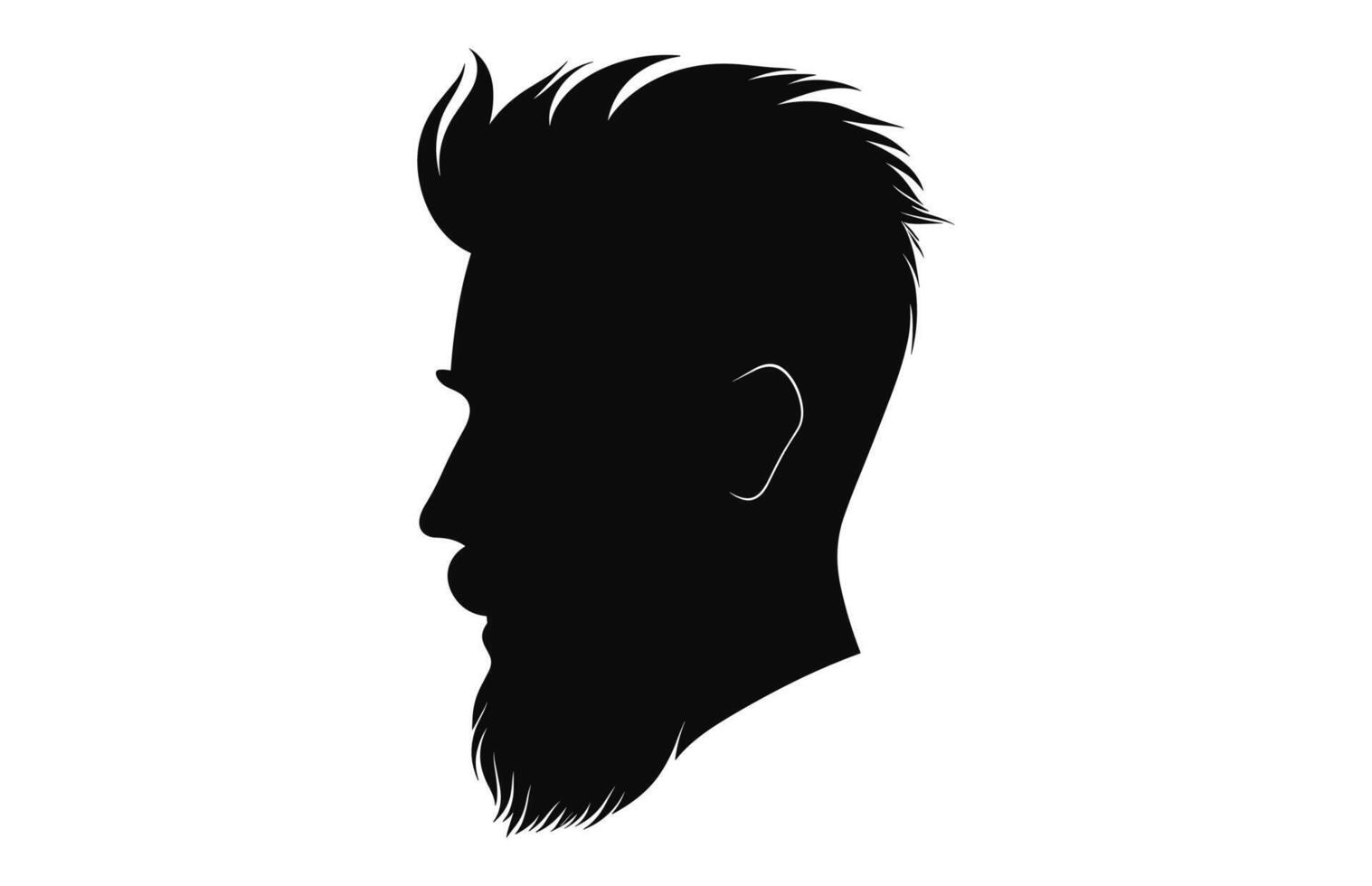 A haircut with beard vector black silhouette free