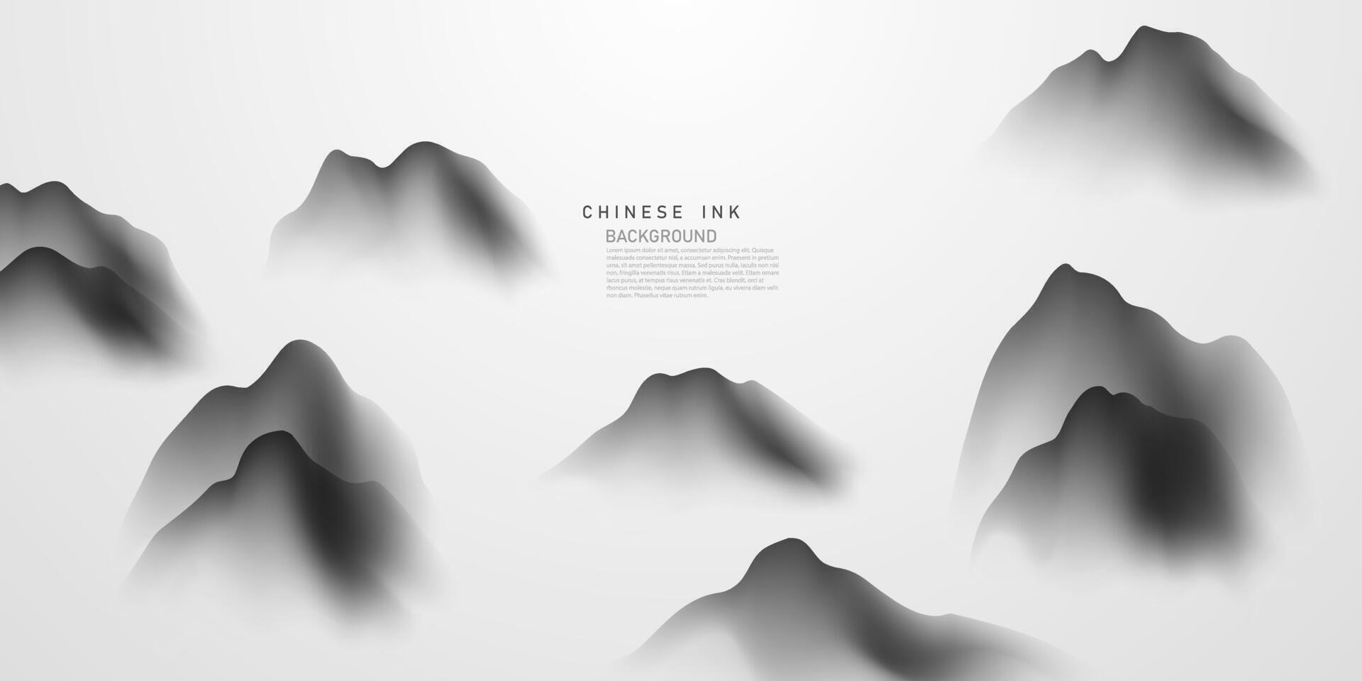 Modern design vector illustration of beautiful Chinese ink landscape painting.