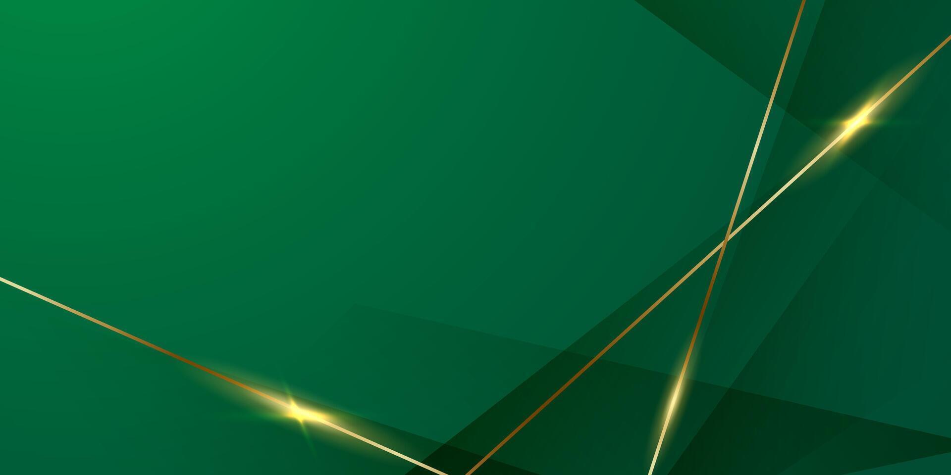 green abstract background design with elegant golden elements vector illustration
