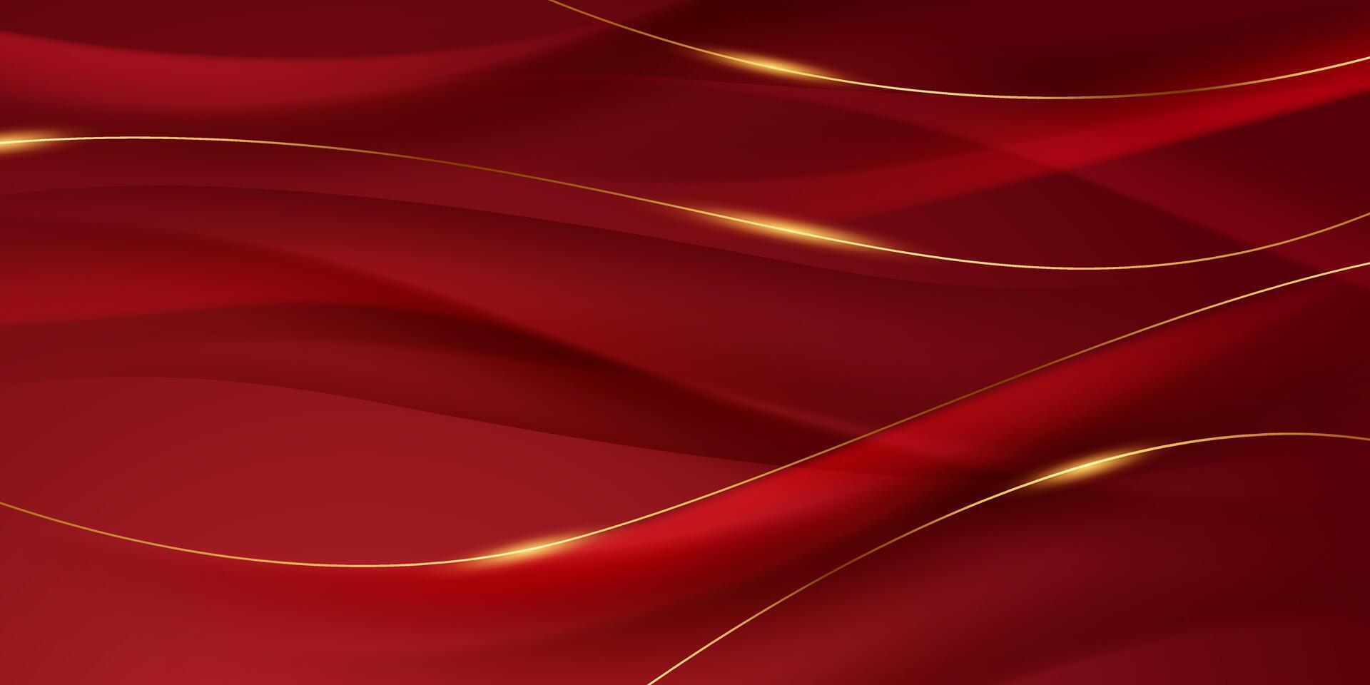 Abstract background design modern red and gold geometric elements vector illustration