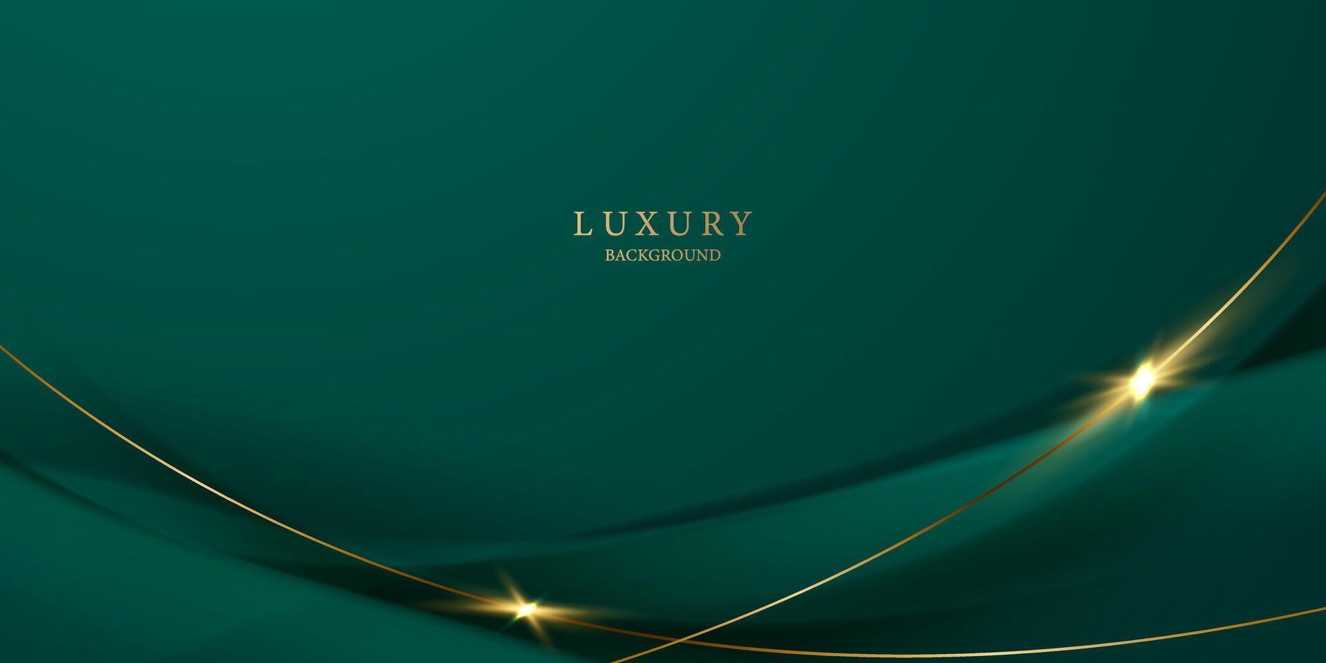 green abstract background design with elegant golden elements vector illustration