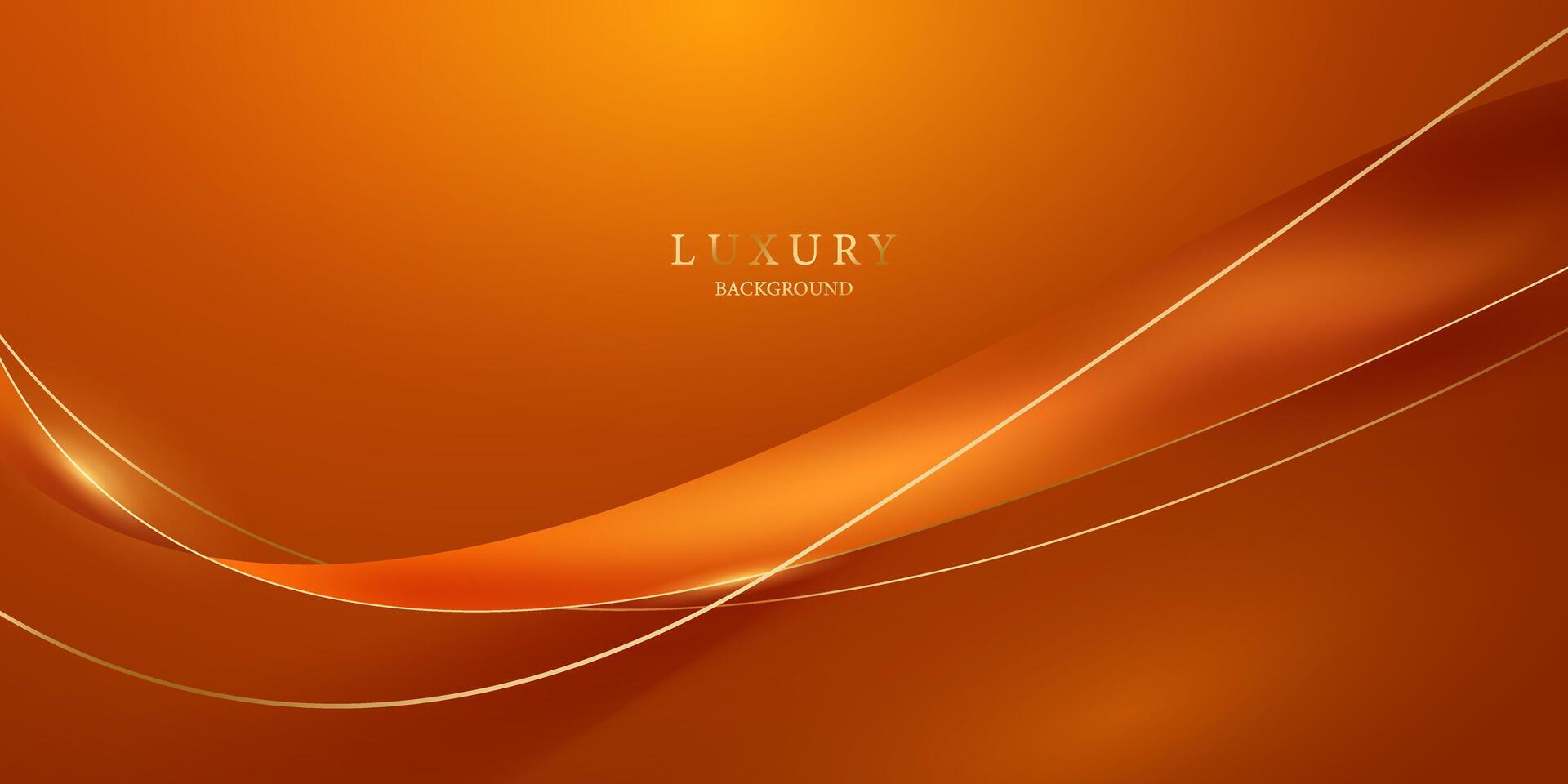 orange abstract background with luxury golden elements vector illustration