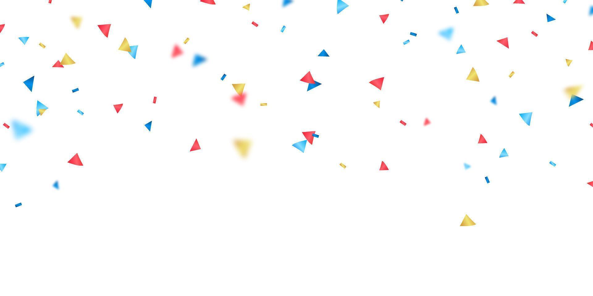 Colorful confetti and zigzag ribbon falling from above Streamers, tinsel vector