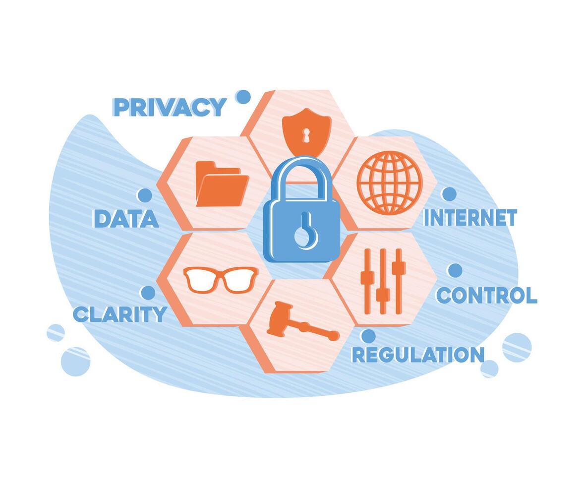 General Data Protection Regulation or GDPR. The General Data Protection Regulation or GDPR Concept. flat vector modern illustration