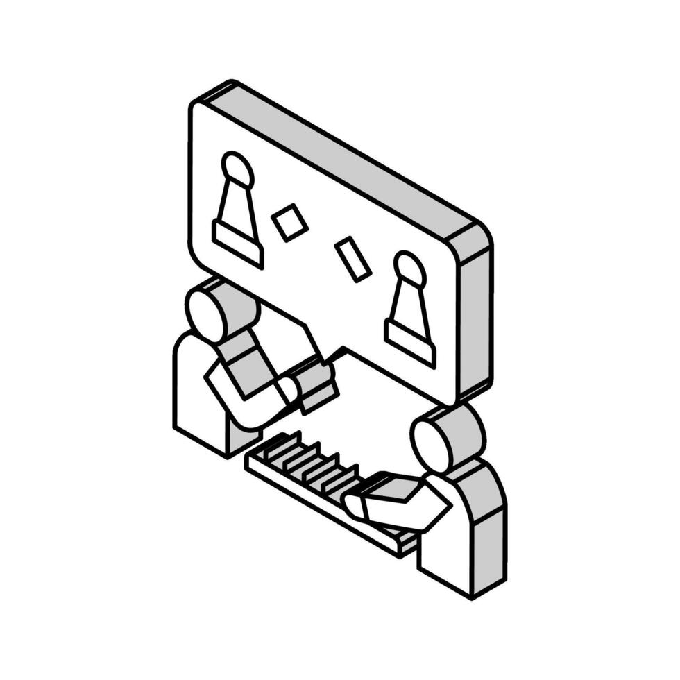 chess game playing gamer isometric icon vector illustration