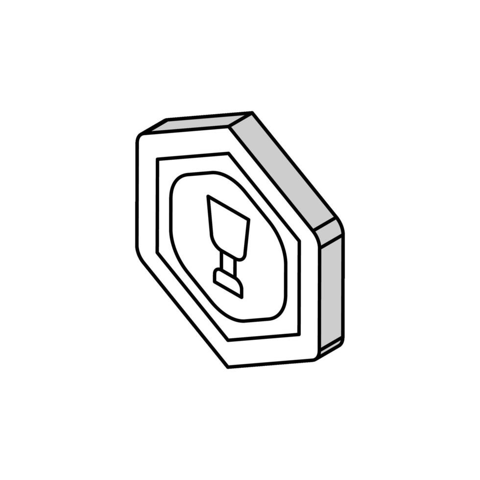 golden game medallion isometric icon vector illustration