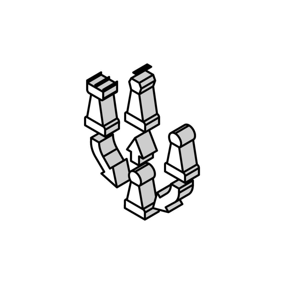 strategy chess isometric icon vector illustration