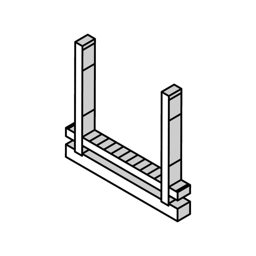 metal fence isometric icon vector illustration