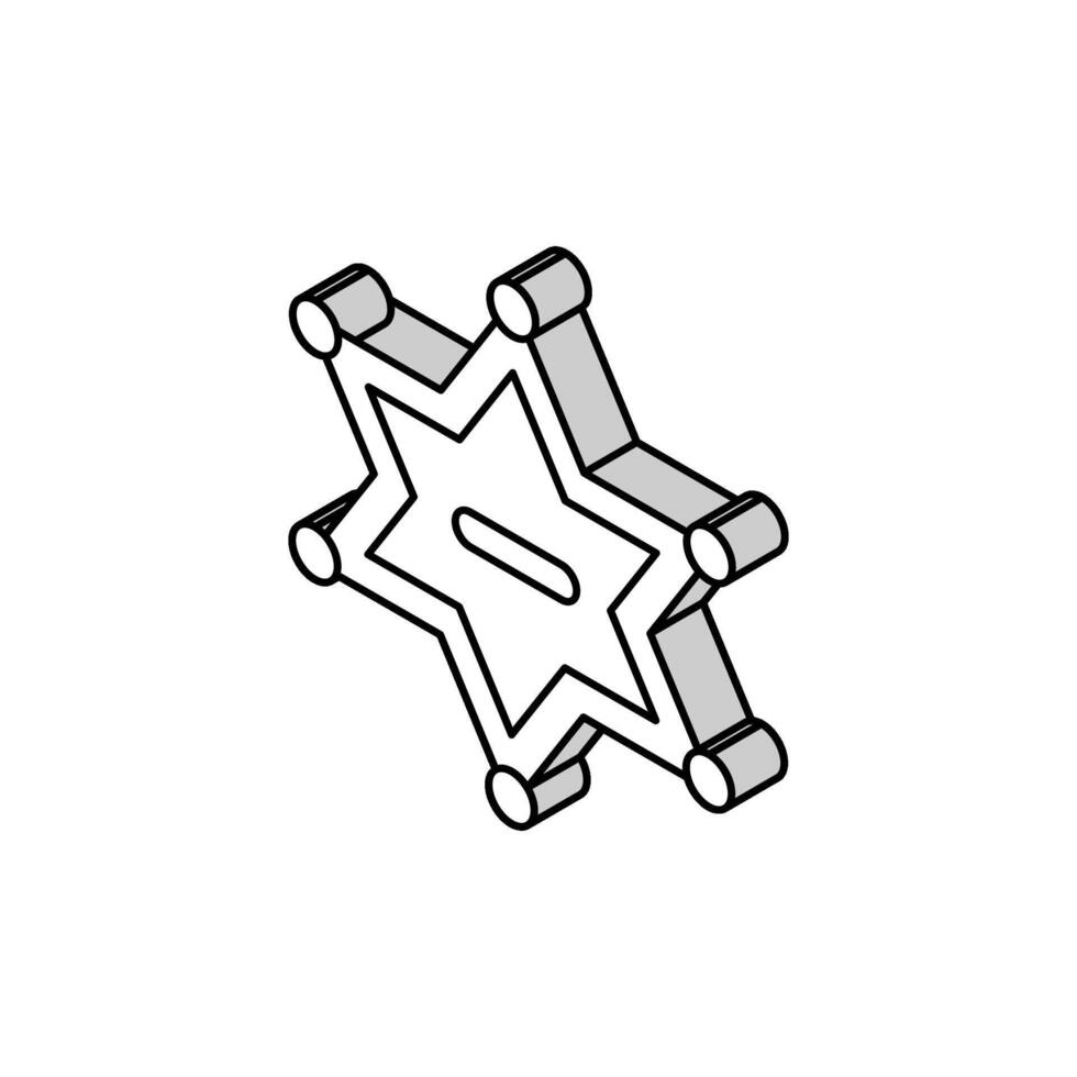badge sheriff isometric icon vector illustration