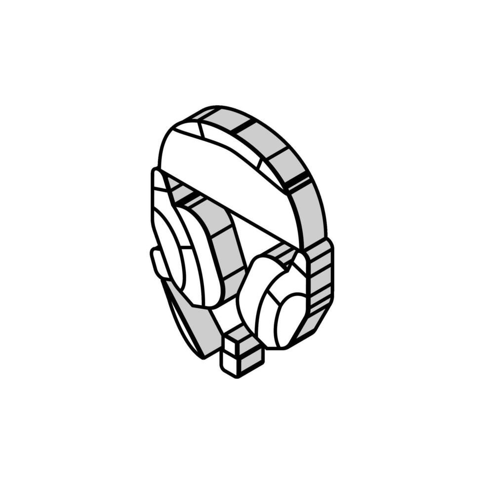 auriculares inalámbrico vídeo juego isométrica icono vector ilustración