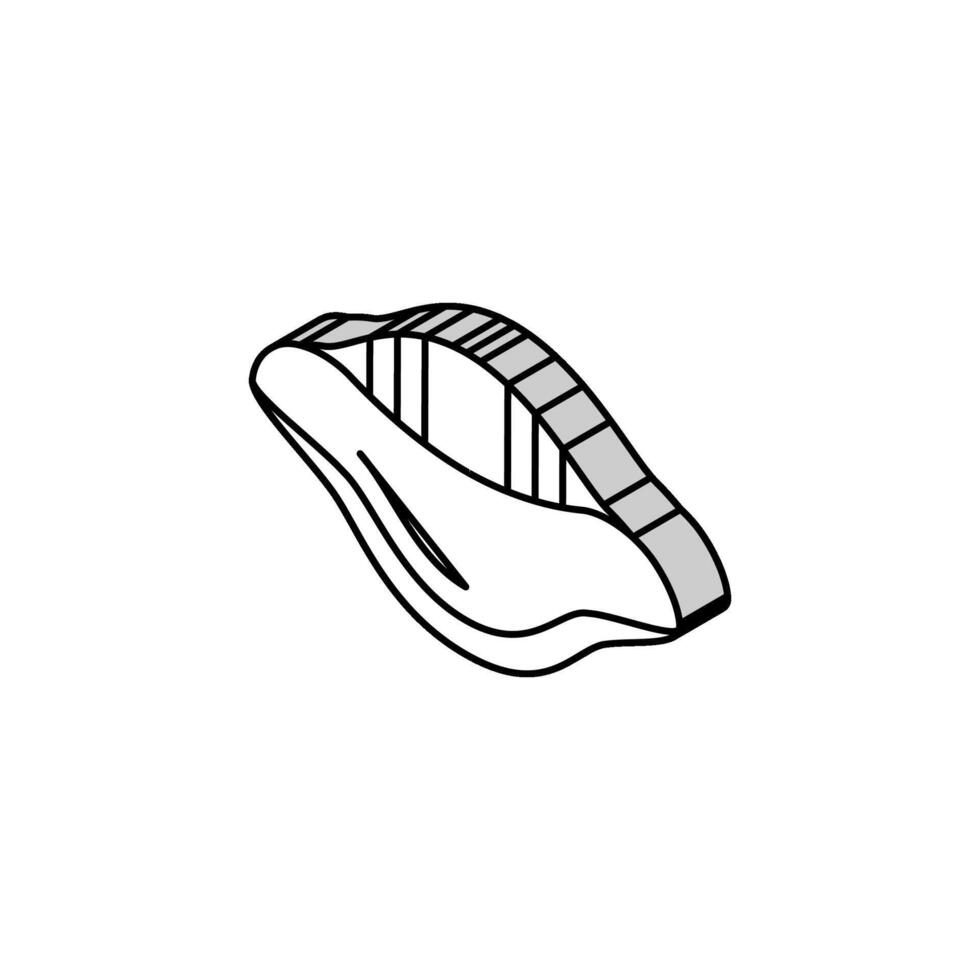 conchiglie pasta isométrica icono vector ilustración
