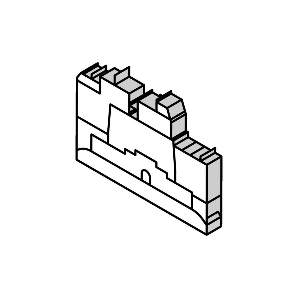 edinburgh castle isometric icon vector illustration