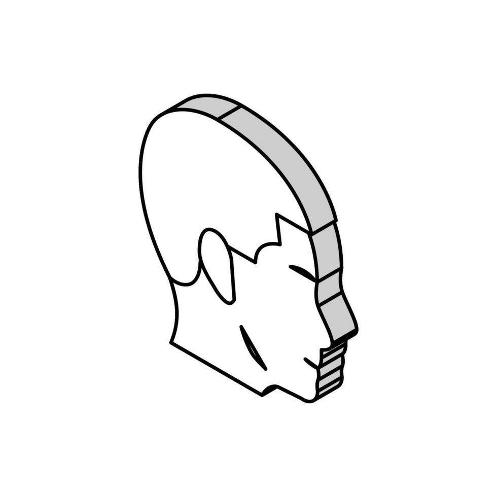short hair style isometric icon vector illustration