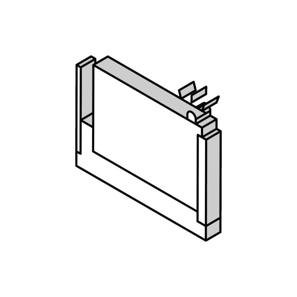 automatic fence gate isometric icon vector illustration