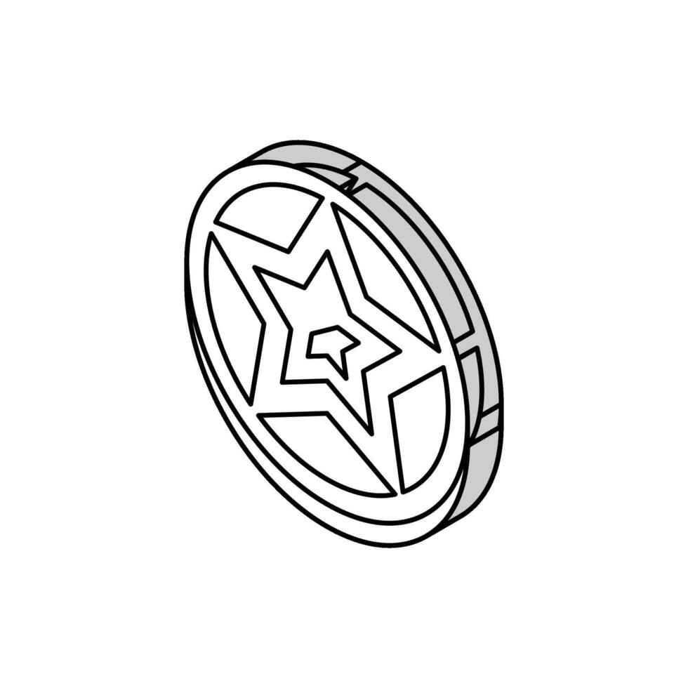 star video game reward isometric icon vector illustration