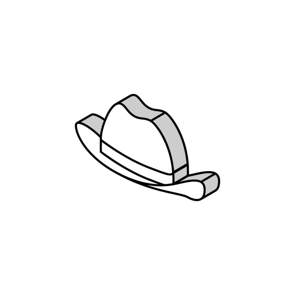 hat cowboy isometric icon vector illustration