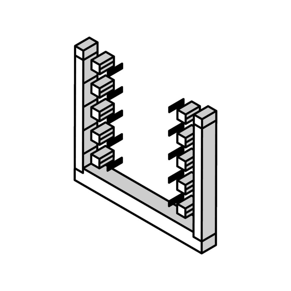 power fence isometric icon vector illustration