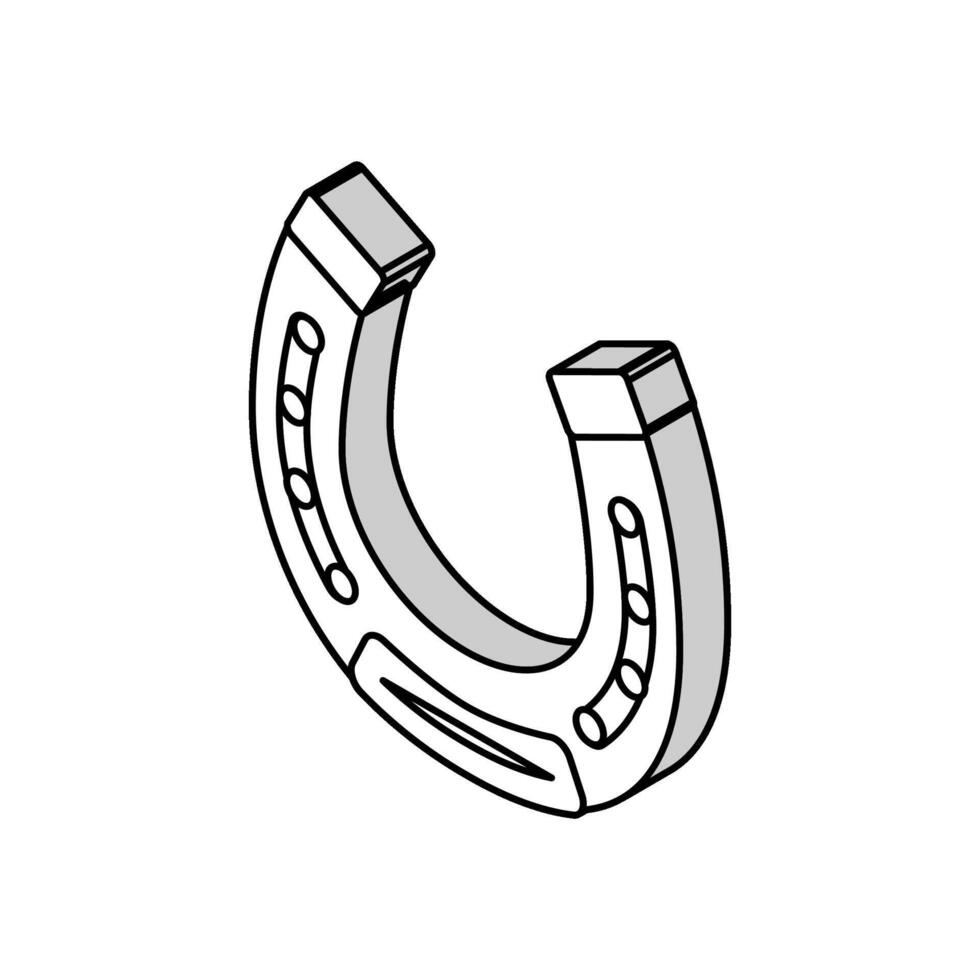 horseshoe tool isometric icon vector illustration