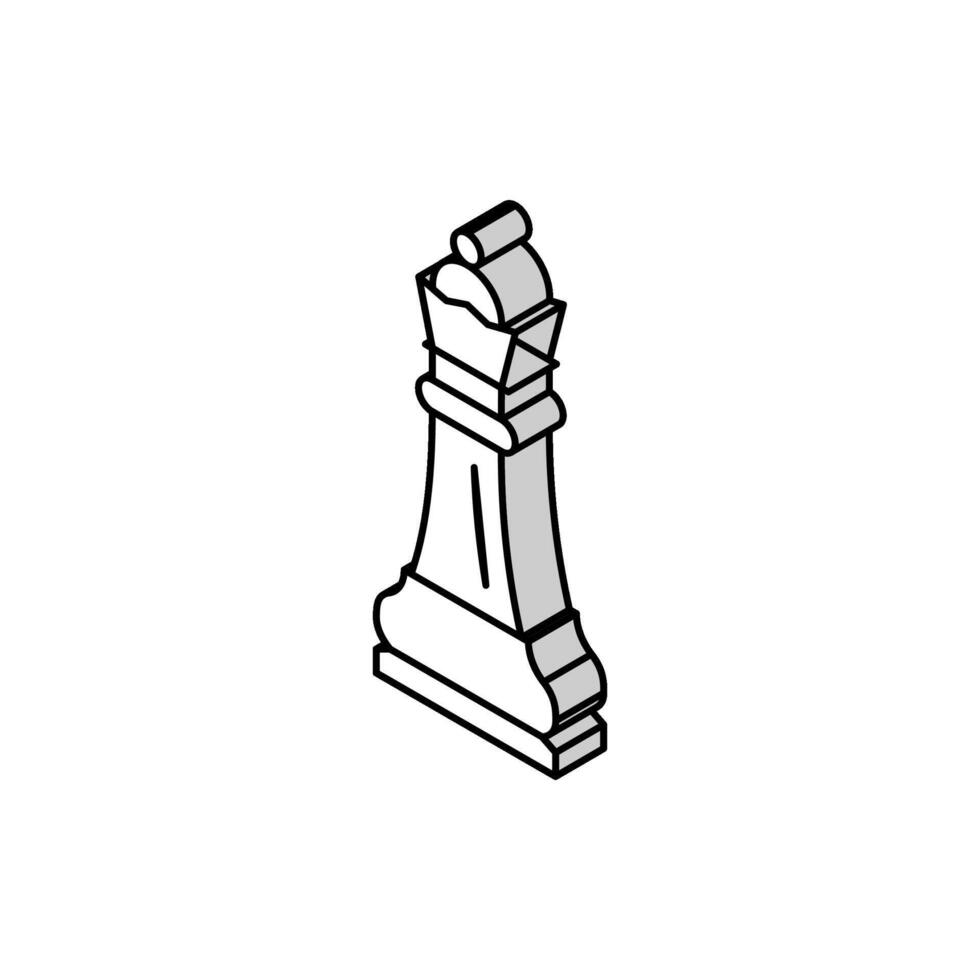 reina ajedrez isométrica icono vector ilustración