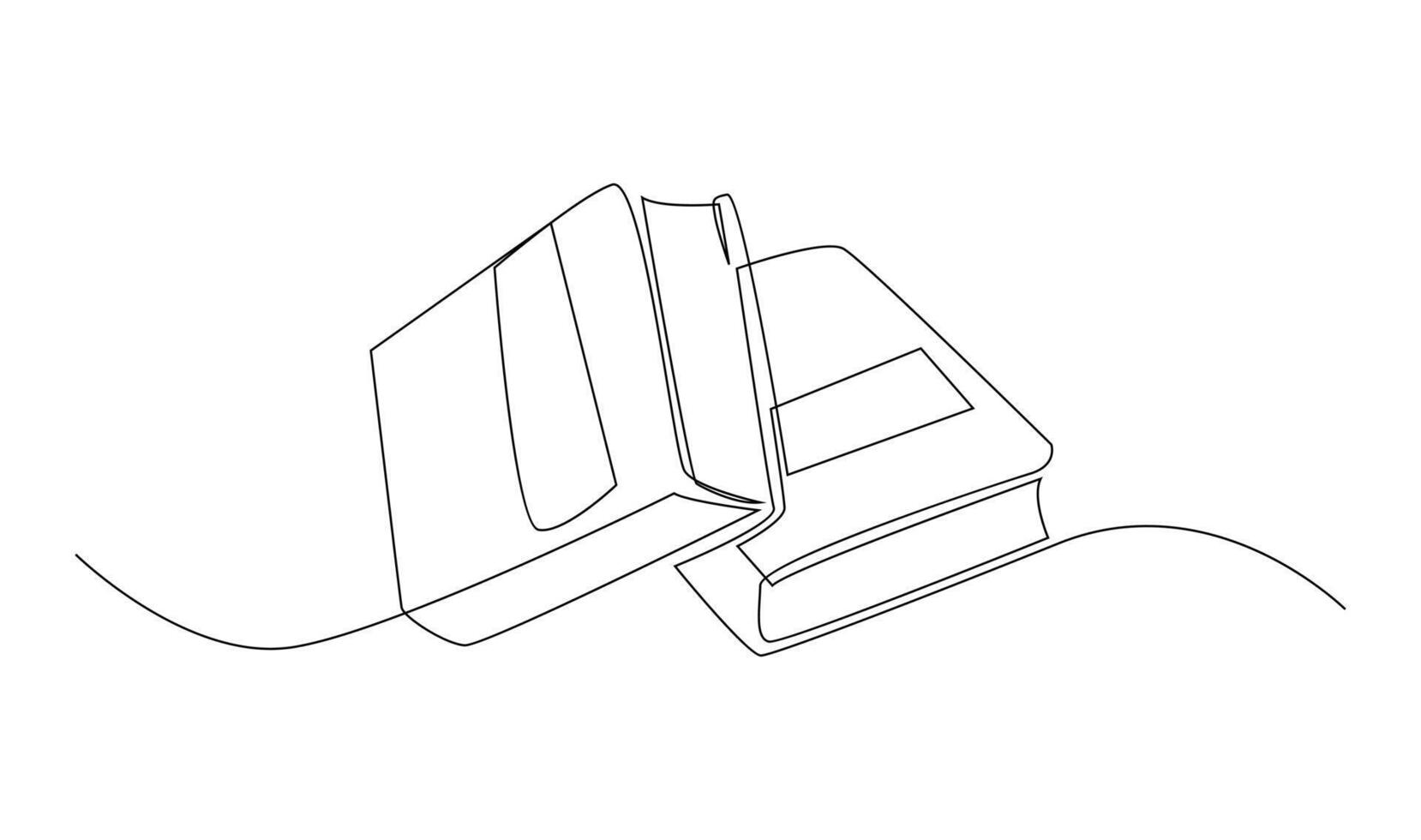 Continuous line art drawing of book illustration vector