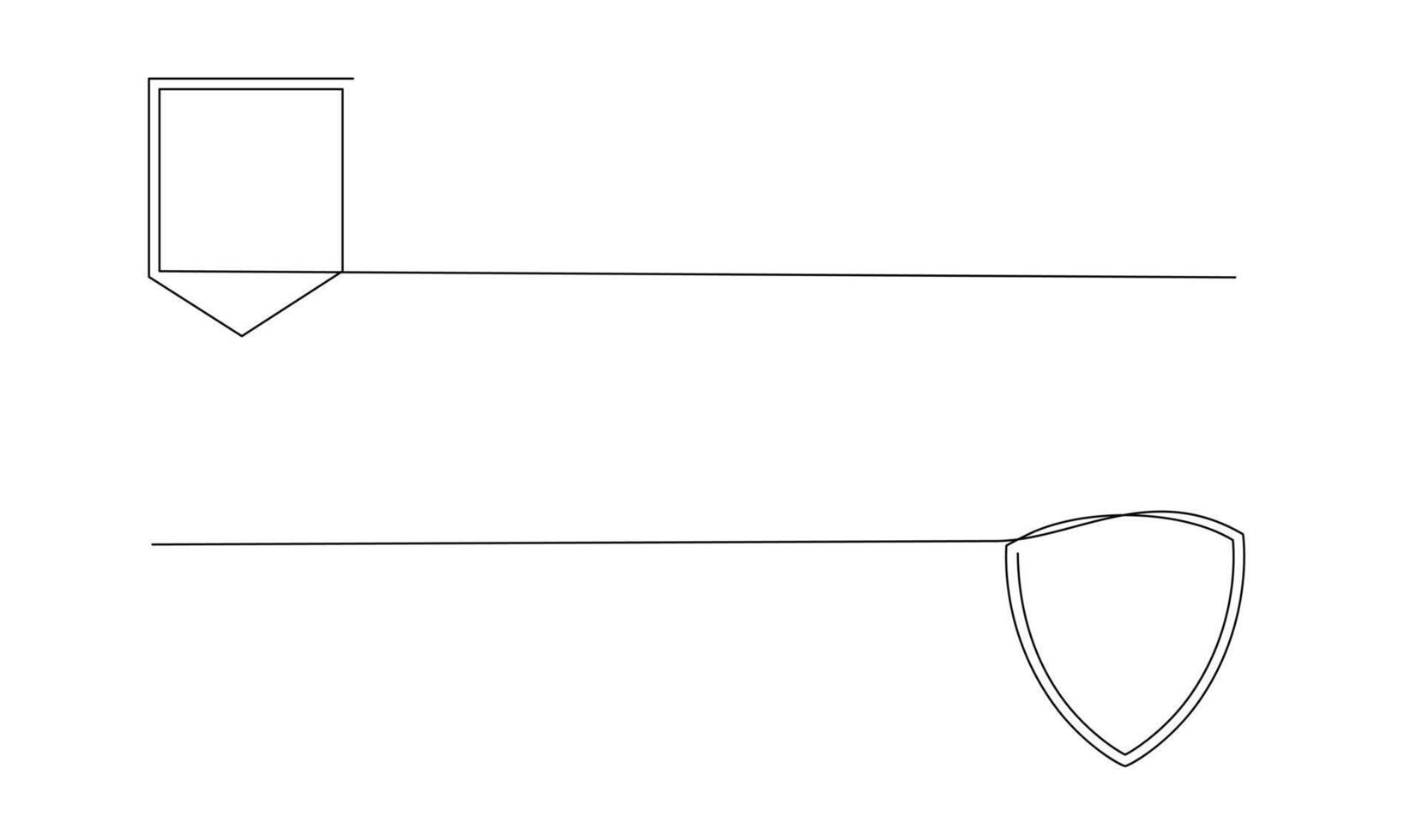 Shield continuous line art. Guard drawing sign. Protect linear symbol vector