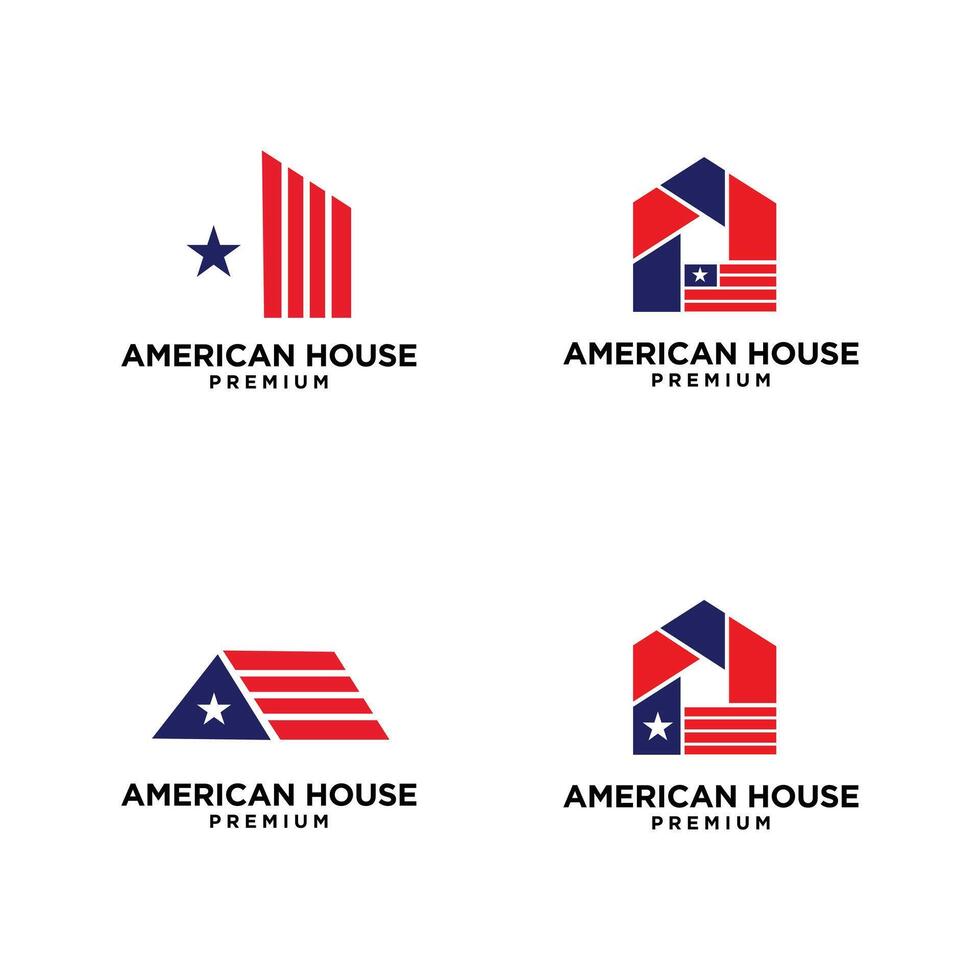 americano estrella hogar casa logo icono diseño vector