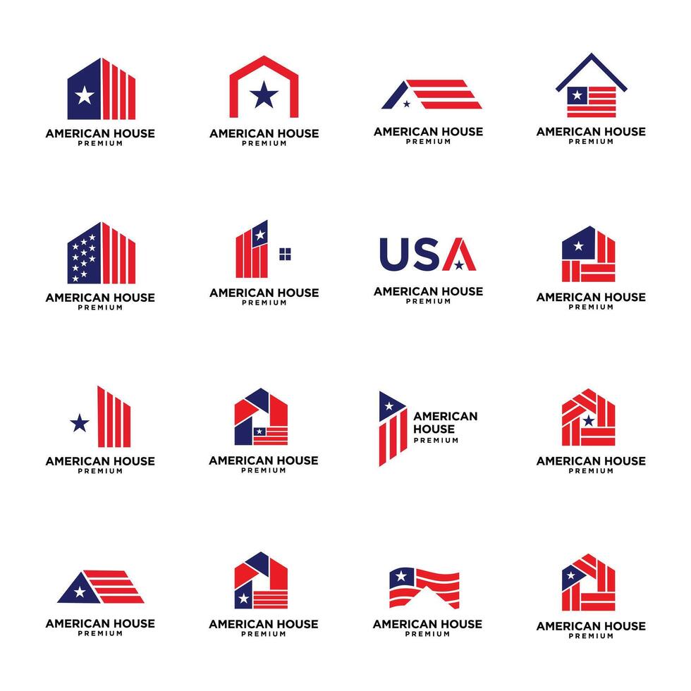 americano estrella hogar casa logo icono diseño vector