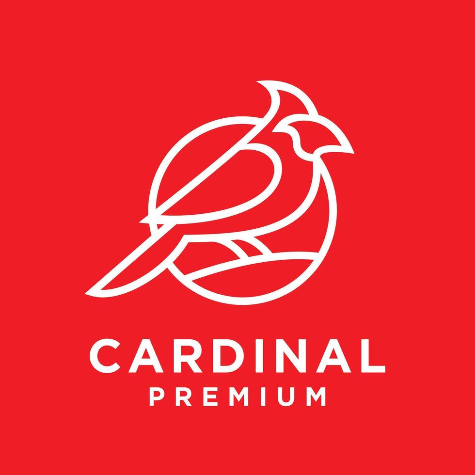 Cardinal bird modern simple logo design vector
