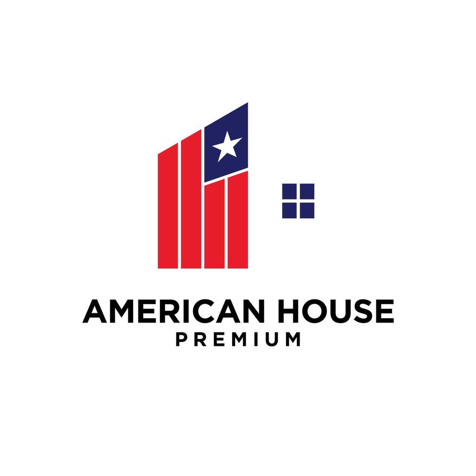 americano estrella hogar casa logo icono diseño vector