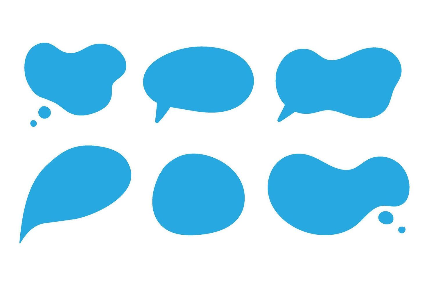 conjunto grande de burbujas de habla vacías. vector de nubes de chat en línea aislado sobre fondo blanco. elementos infográficos para su diseño. ilustración vectorial de stock