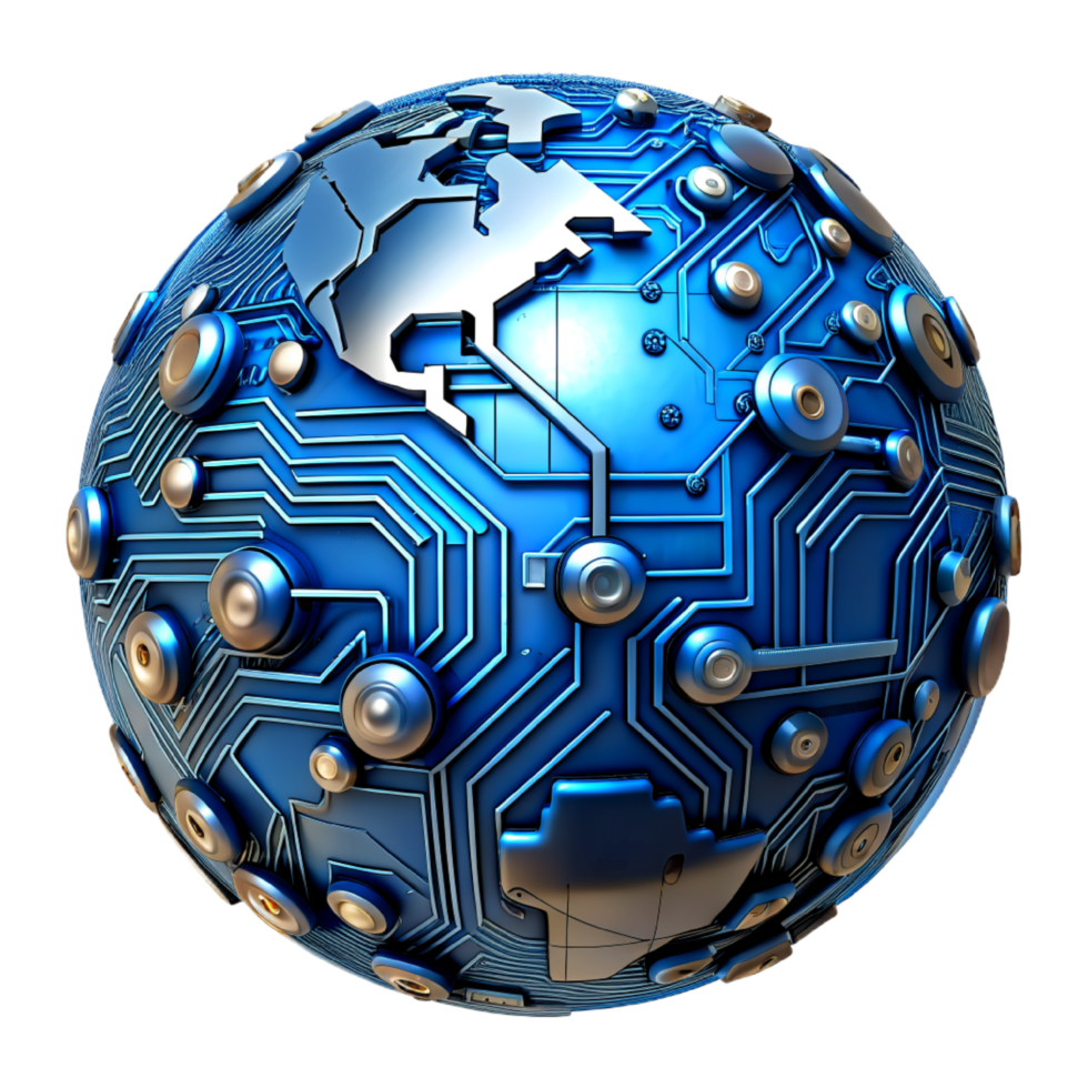 AI generated world global network digital technology. globe future internet business concept background. png