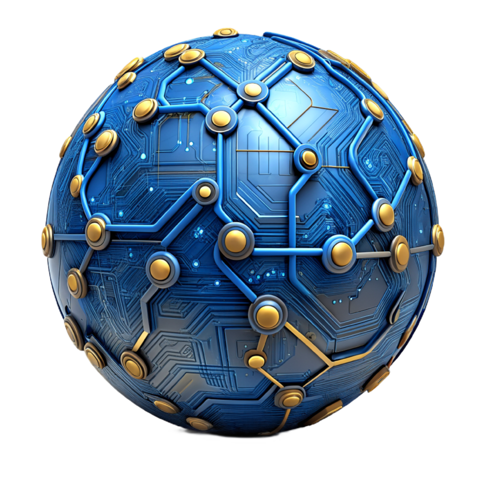 AI generated 3d world global network digital technology png
