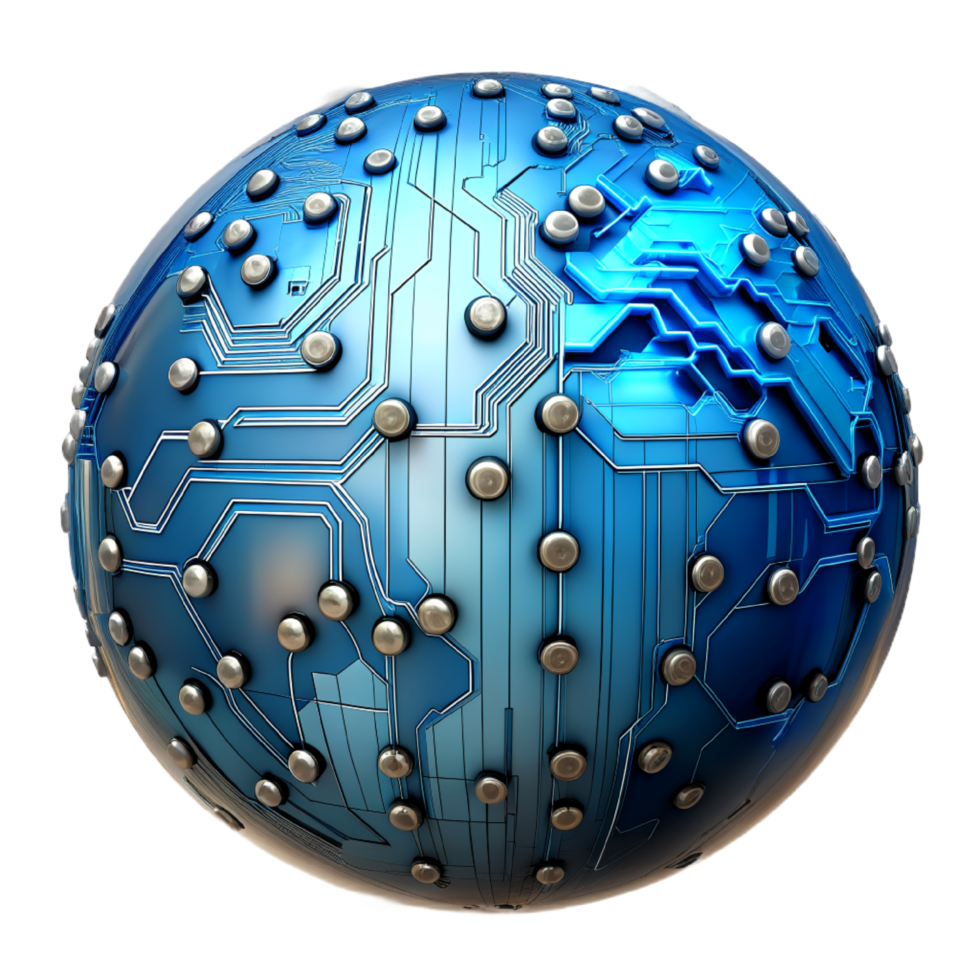 AI generated 3d world global network digital technology png