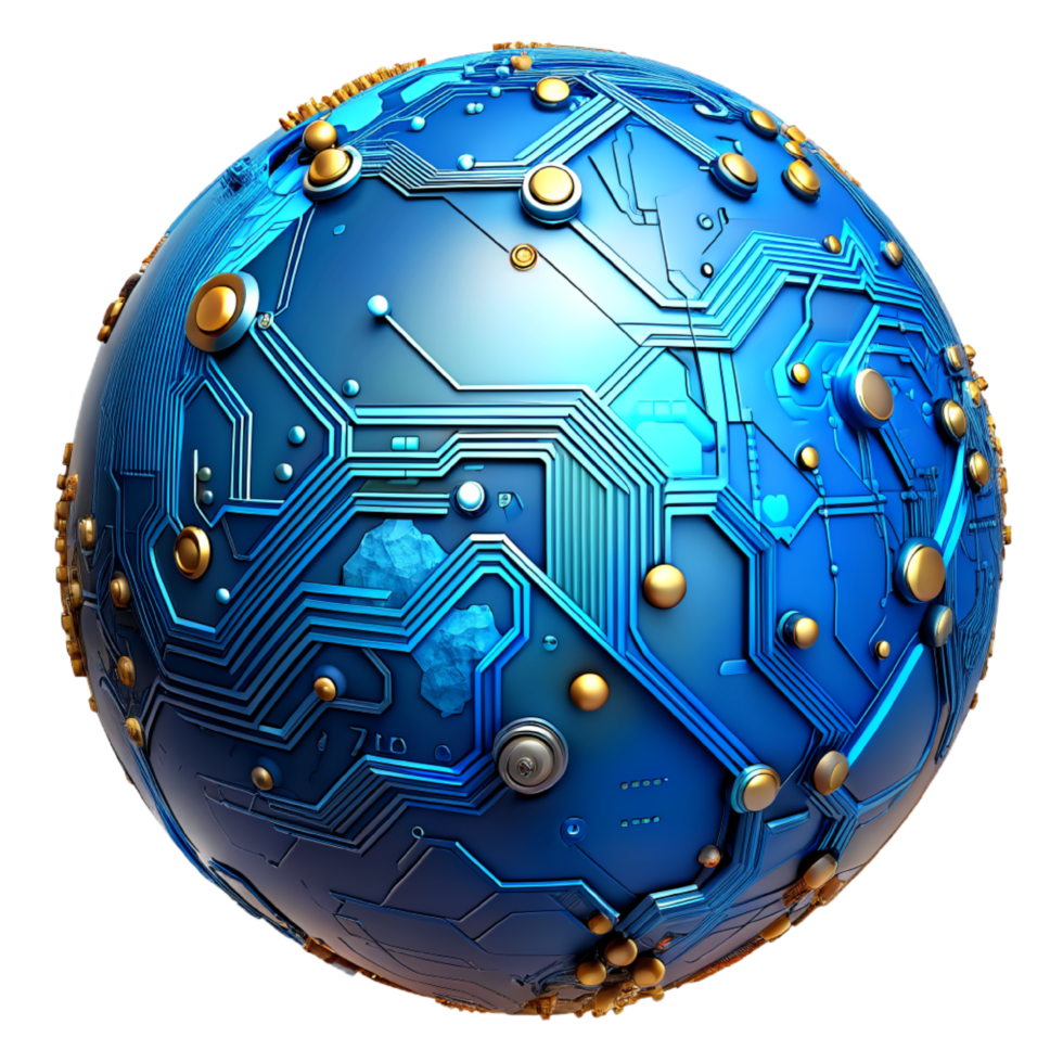 AI generated 3d world global network digital technology png