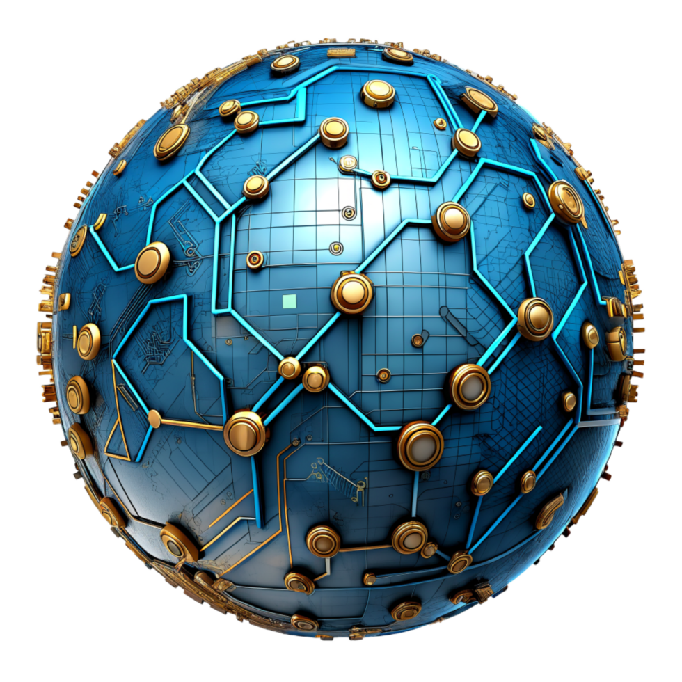 AI generated 3d world global network digital technology png