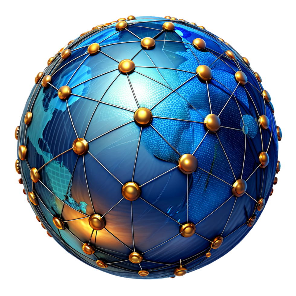 ai gegenereerd 3d wereld globaal netwerk digitaal technologie png