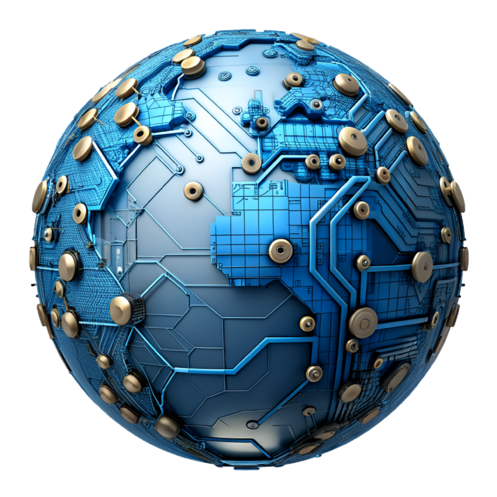 AI generated 3d world global network digital technology png