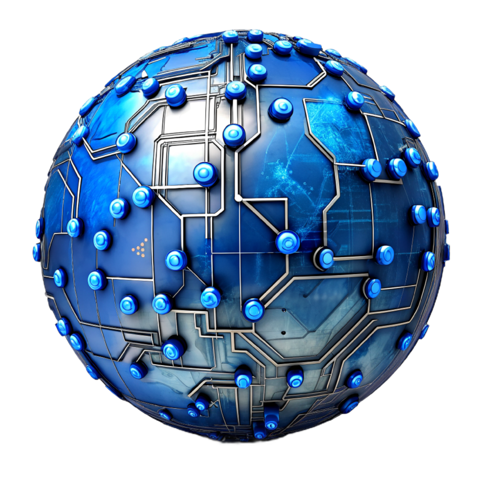 AI generated 3d world global network digital technology png