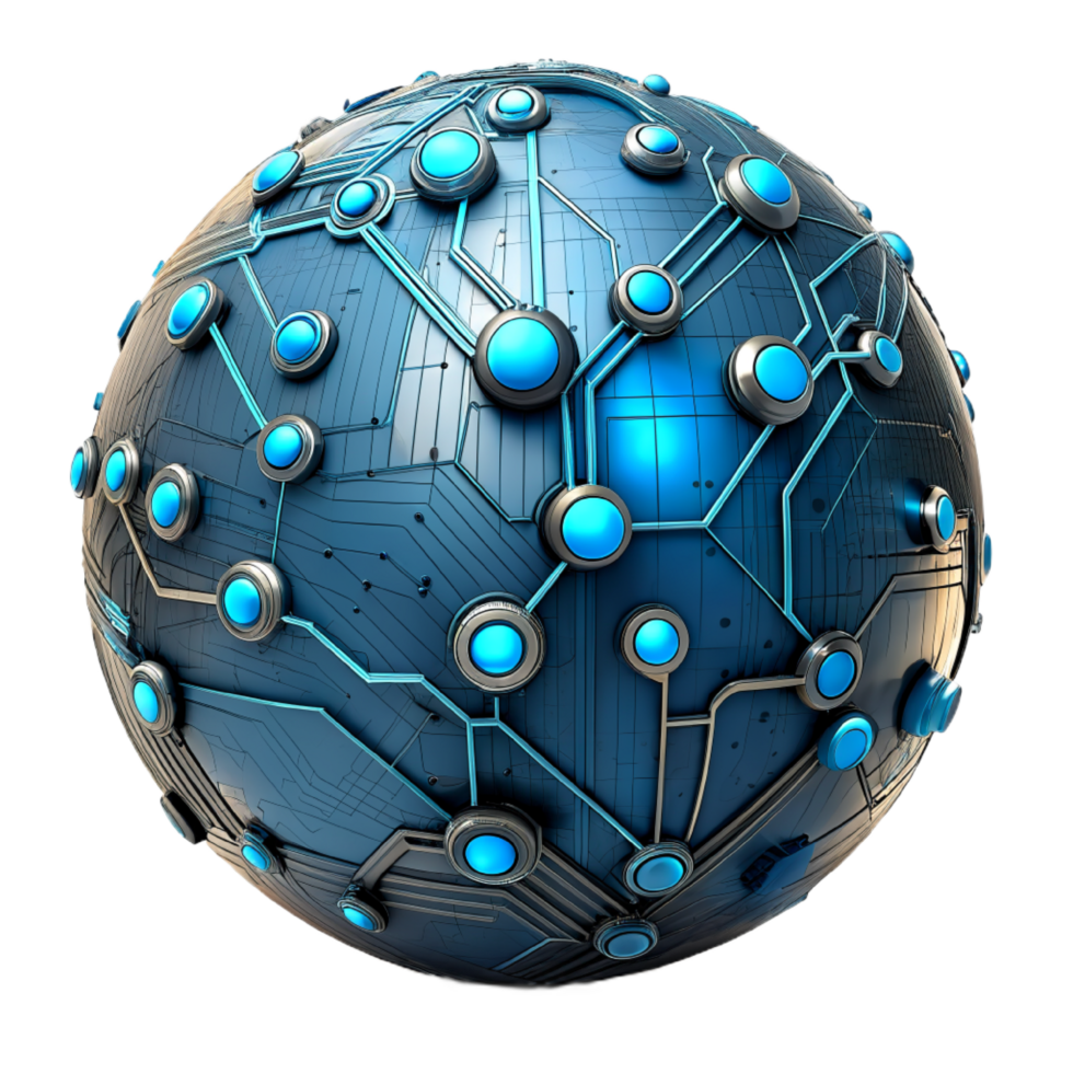 AI generated 3d world global network digital technology png