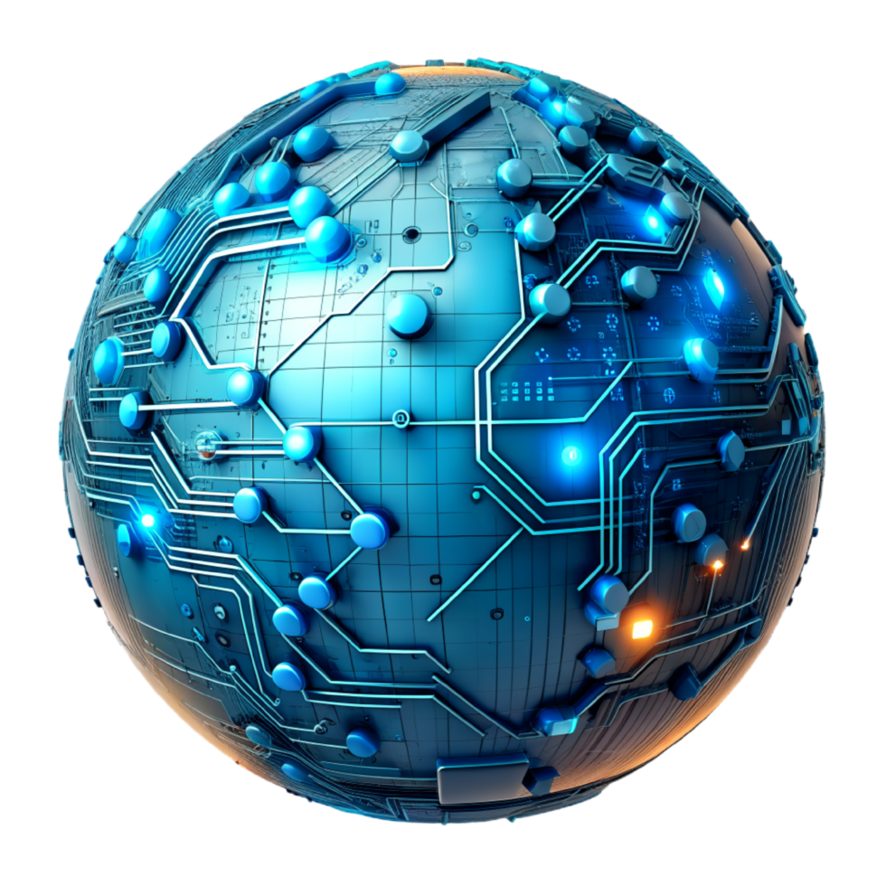 AI generated 3d world global network digital technology png