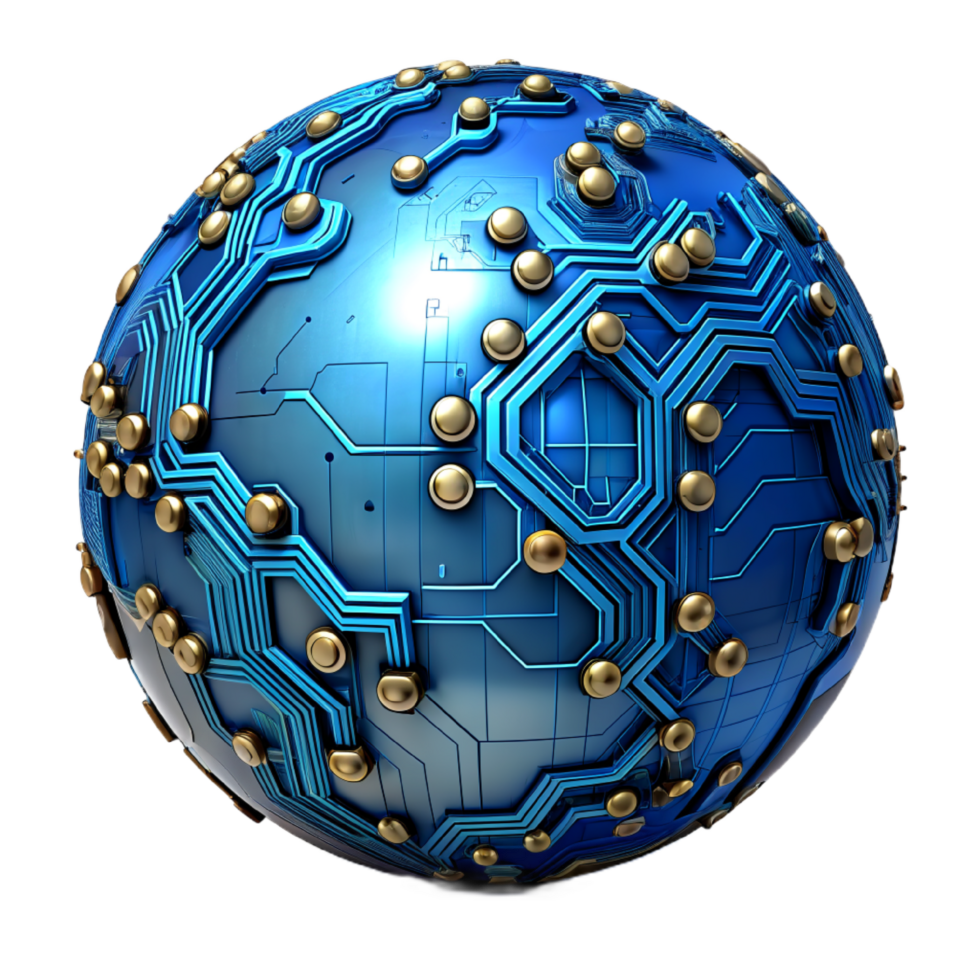 AI generated 3d world global network digital technology png