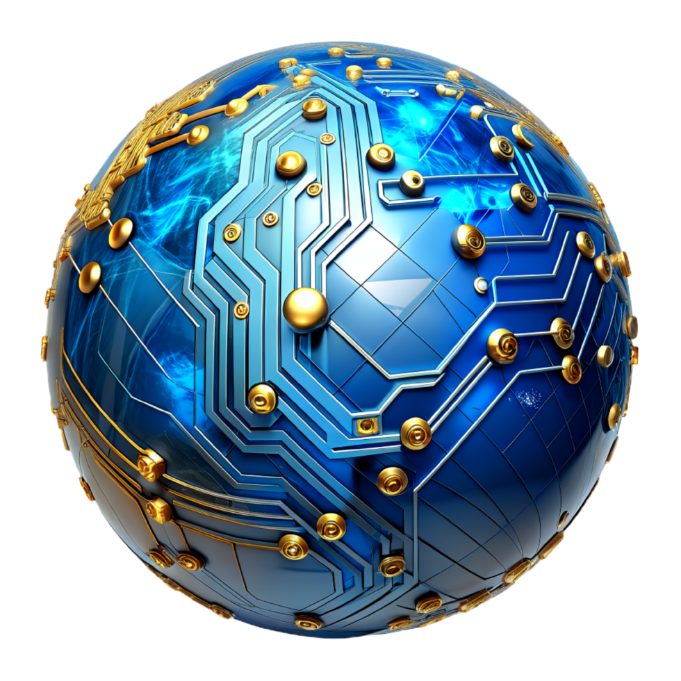 AI generated 3d world global network digital technology png