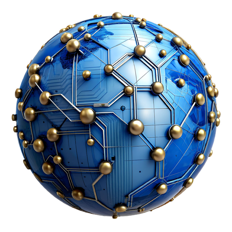 AI generated 3d world global network digital technology png