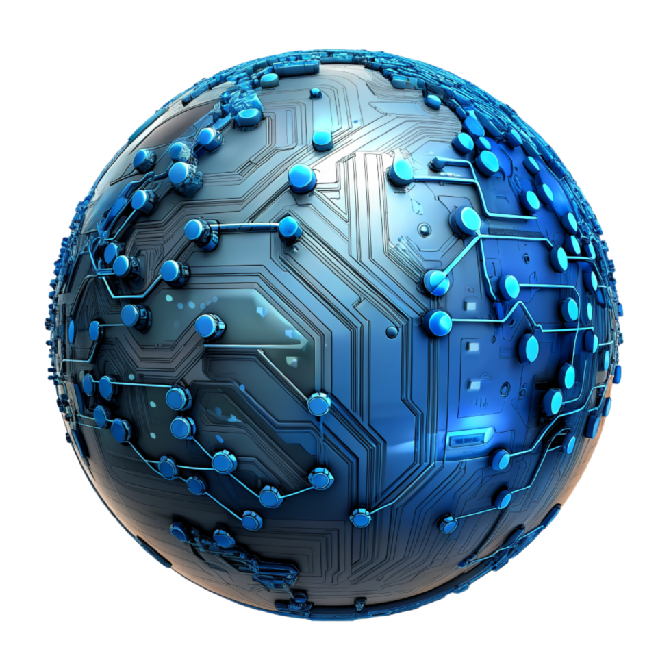 AI generated 3d world global network digital technology png
