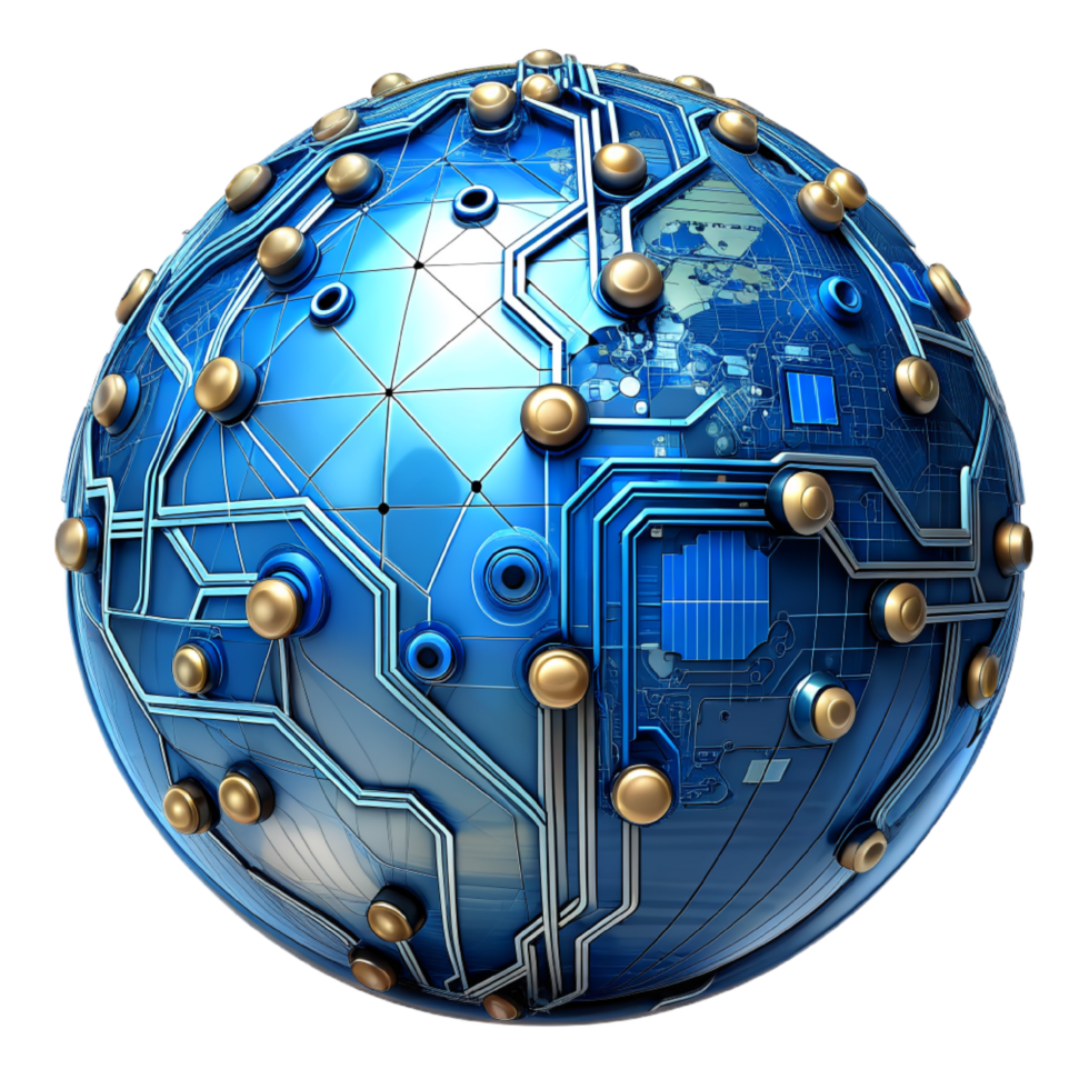 AI generated 3d world global network digital technology png