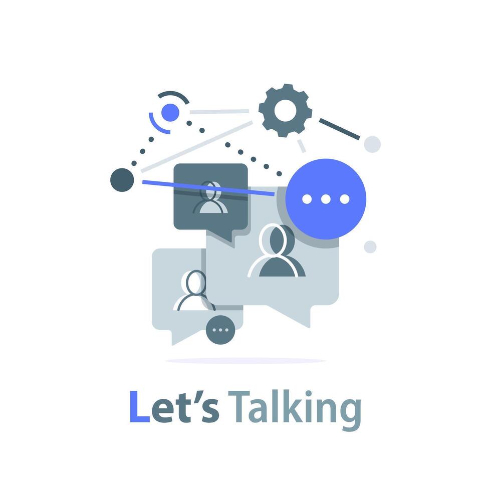 people talk with bubble chat,speaking of people,flat design icon vector illustration